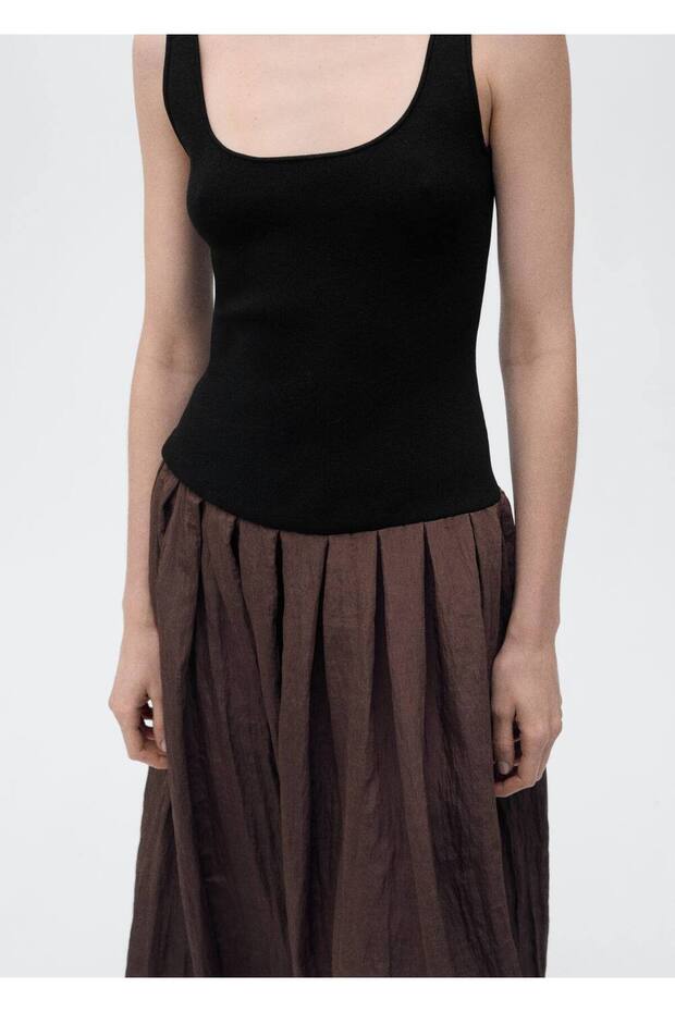 Kombine evaze elbise - 7