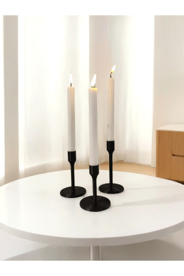 Modern 3'lü Şamdan Mumluk - 2