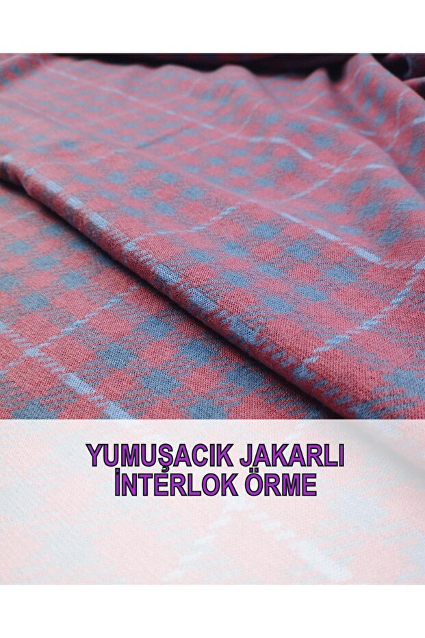 Knitted in Pink Blue Colors (Width 155 cm X Length 280 cm)