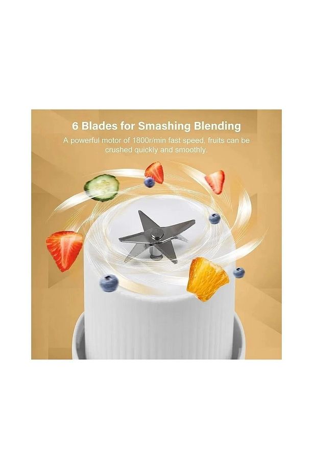 Taşınabilir Mini Şarjlı Blender Kablosuz Şarjlı Mikser Smoothie - Milkshake Shaker 380ml - 7