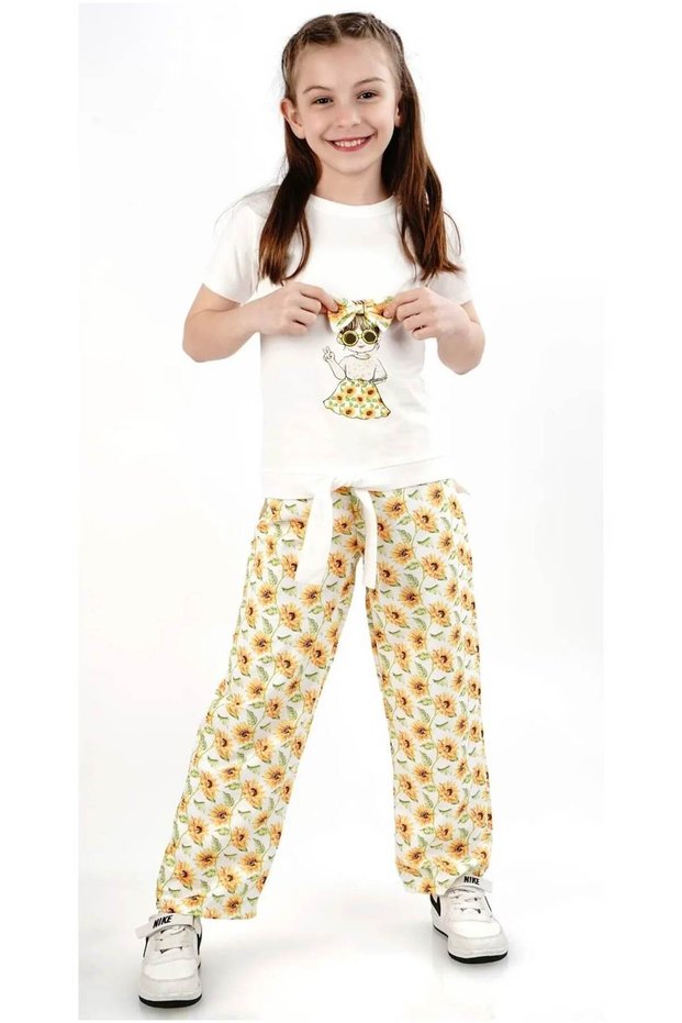 Girl Floral Print Sports Set of 2, Age 2/9