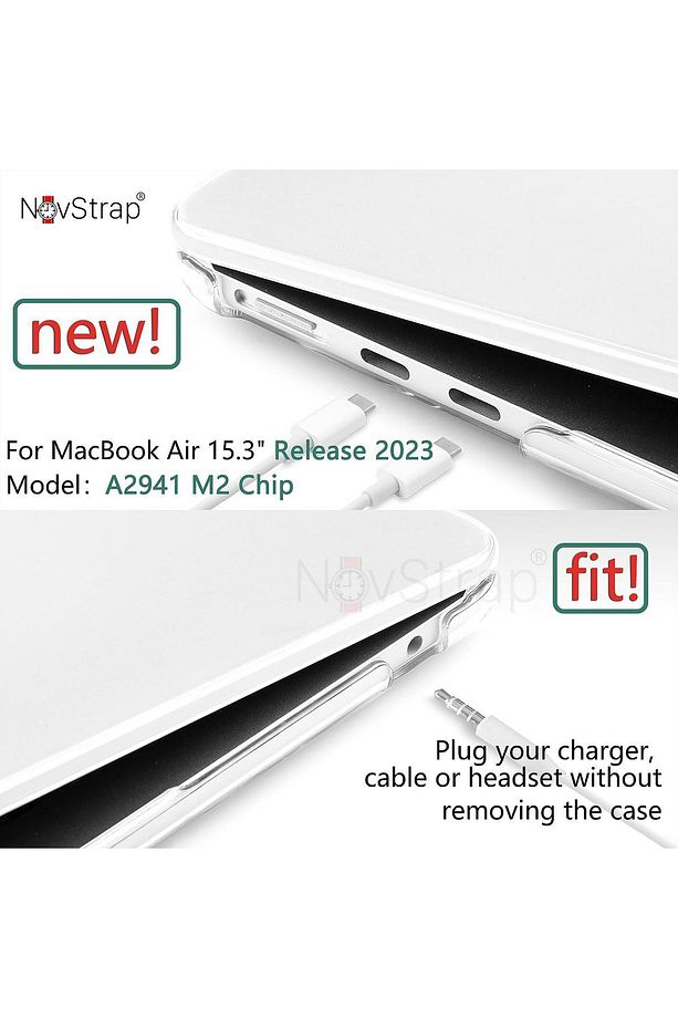 Macbook Air 15 Inç A2941 A3114 A3241 M2 M3 M4 Çip Ile Uyumlu Kılıf Sert Parlak Kılıf Kapak - 7