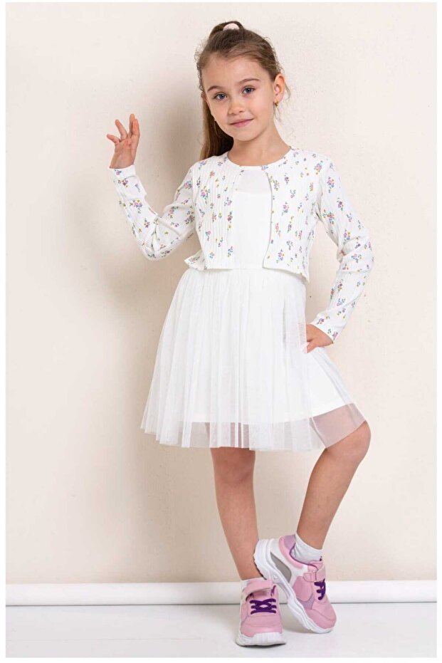 Girl's Two Piece Look Heart Pattern Tulle Dress | Stylish and Comfortable Design ❤️ ✨