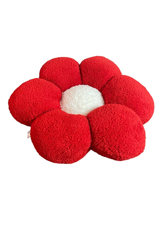 Daisy Plush Red Pillow Cushion