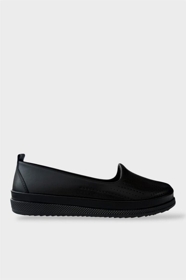 Full Orthopedic Breathable Soft Sole Daily Mother Flats BLACK