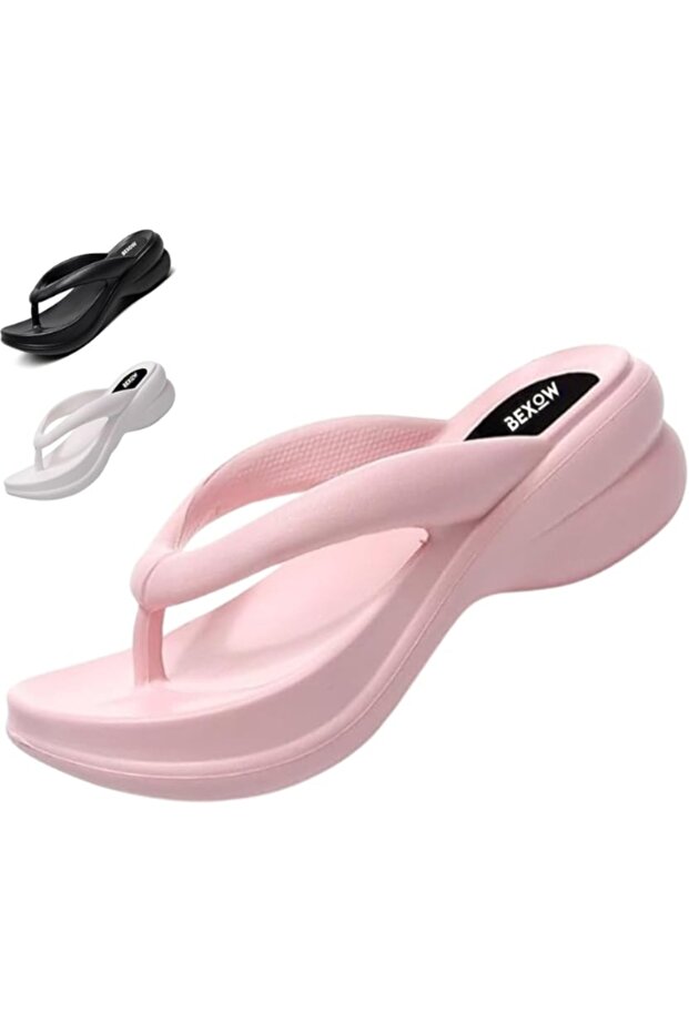Women's High Heel Flip Flops Slippers Waterproof Platform Comfortable EVA Lightweight Stylish