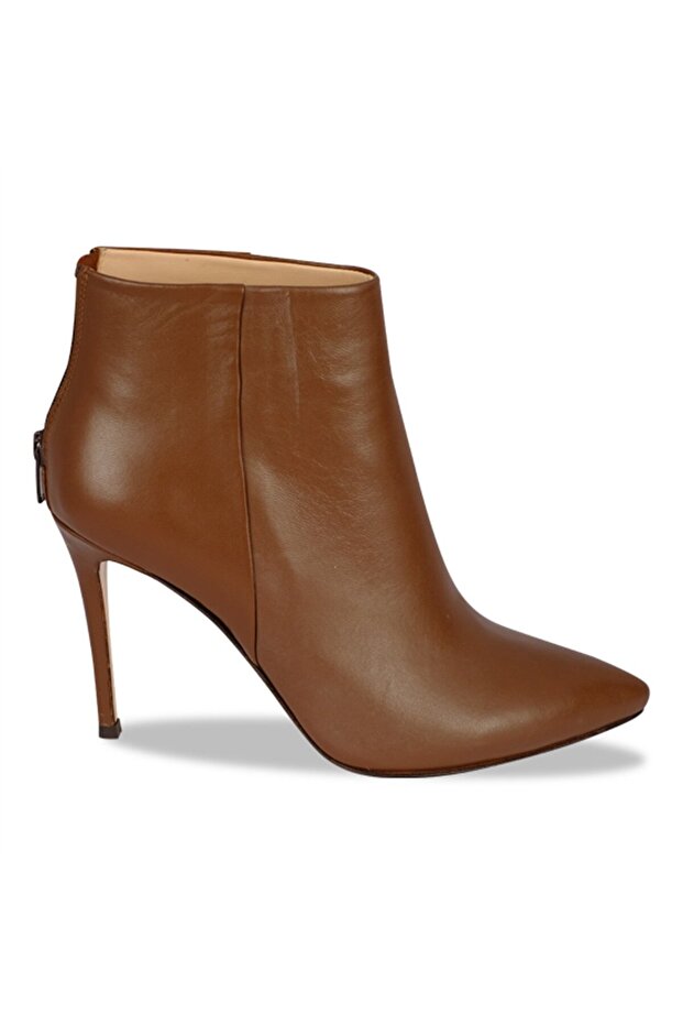 Suni Deri İnce Topuklu Kadın Bot Fındık - 1