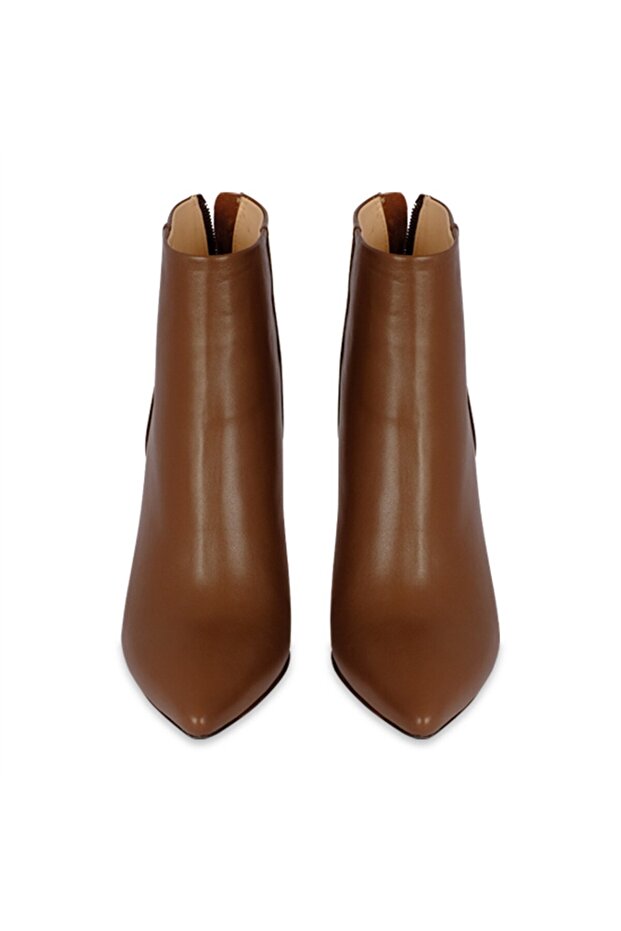 Suni Deri İnce Topuklu Kadın Bot Fındık - 3