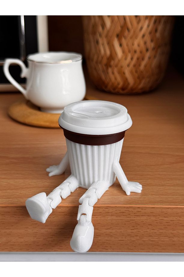3D Kahve köşesi Sevimli Biblo Seti 4'lü,Kahve Çekirdeği,Beyaz Kahve Kupası,Moko Pot,Coffee set - 6