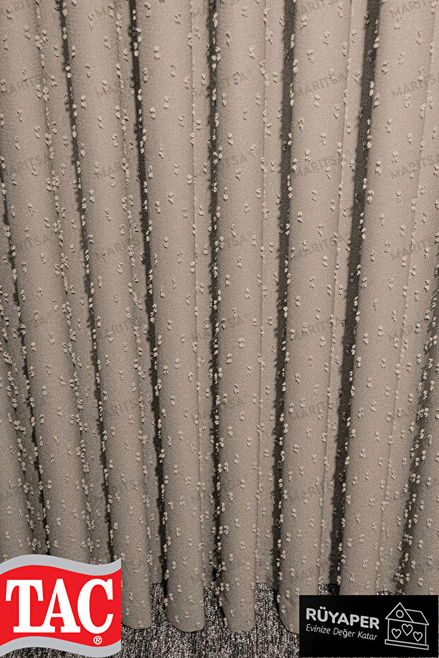 Dream Linen Series Grammage Pompom Pattern Straw Color Background Curtain Frequent Pleat Single Wing - 5