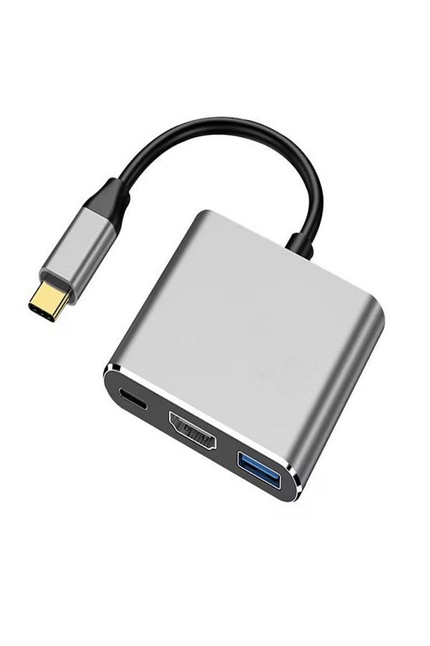 FH007 3in 1 USB-C Hub USB 3.0, PD 100W Type-C, 4K/30Hz Ultra HDM & USB Çevirici Çoklayıcı Ofis - 1