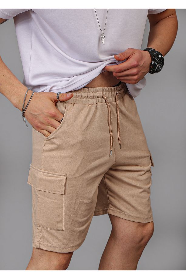 Regular Fit Kargo Cepli Bermuda Şort - 4