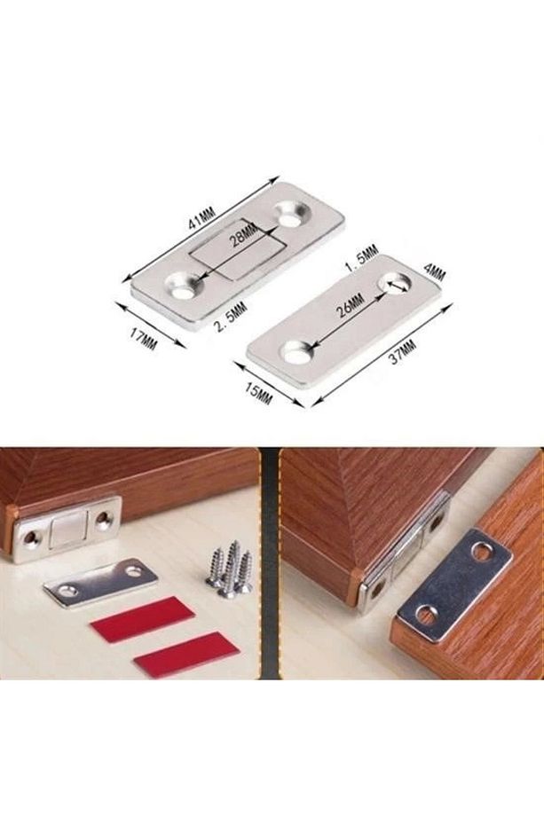 ® 2 Çift Çok Amaçlı Kapı Kapak Dolap Çekmece Mobilya Durdurucu Kapatıcı Mıknatıslar - 8
