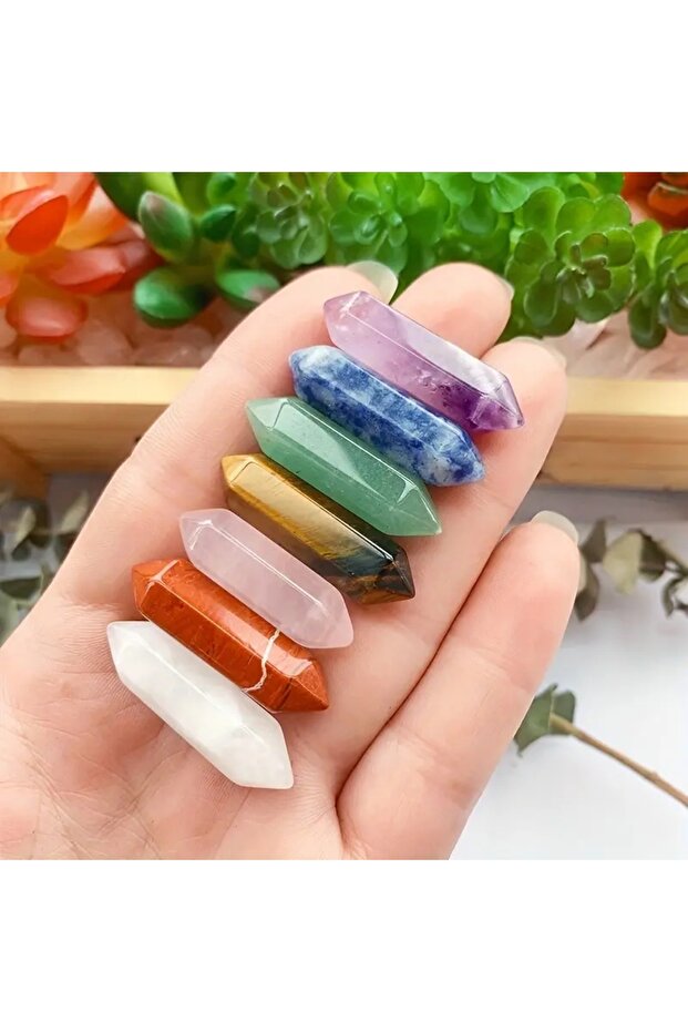 Style B- 7PCS 7pcs/set Nature Crystal and Healing Stone Set Chakra Balance Stone Spiritual Astrology