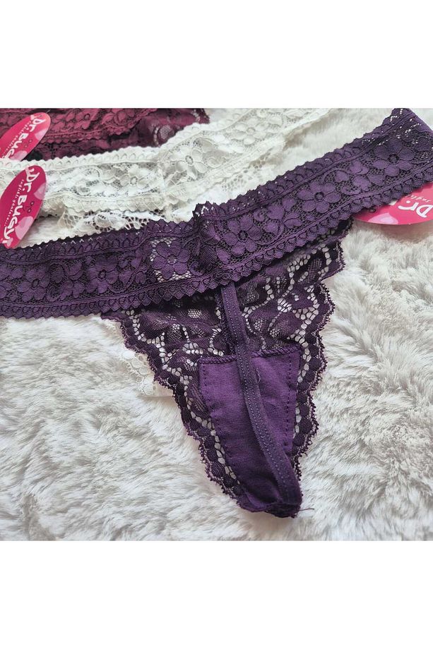 4’lü Kadın Ipli Tanga String Seti – Dantelli Ve Zarif Model - 2