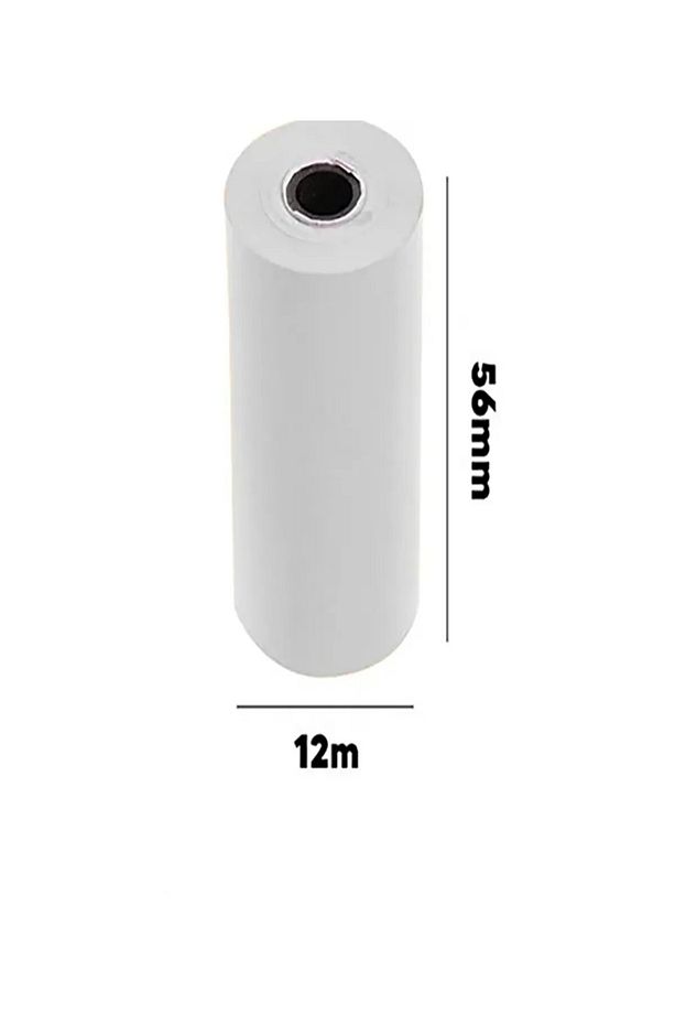 56mm x 12m Termal POS Rulo Kağıt Termal Yazıcı ve Yazar Kasa İçin Uyumlu Net Kalıcı Baskı 10 Adet - 2