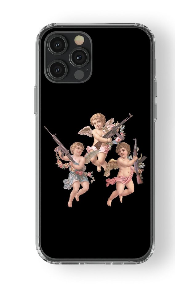 iPhone 16 Pro Max Compatible 3 Angel Design Printed Transparent Case