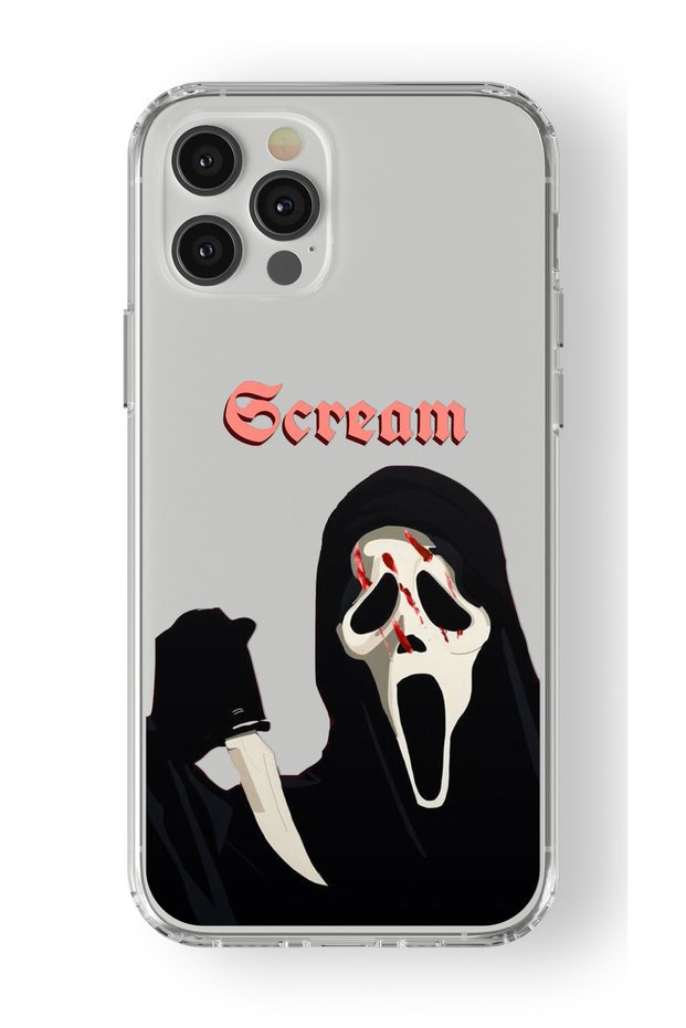 iPhone 16 Pro Max Compatible Scream Design Printed Transparent Case