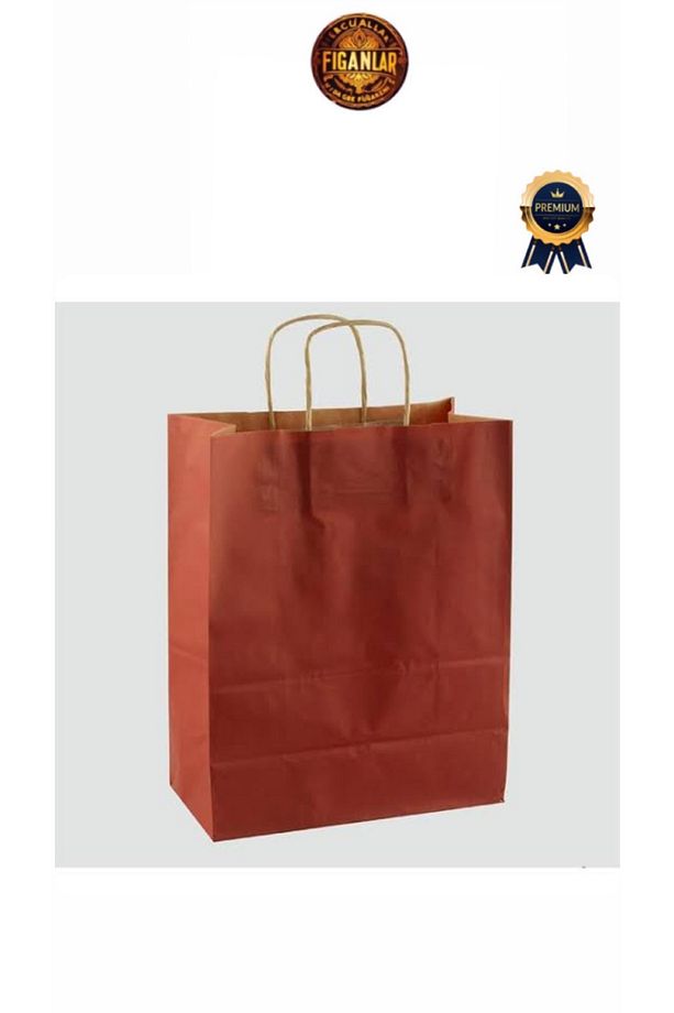 Bordo Kağıt Hediye ve Alışveriş Çantası (18x8x24) 50 Adet karton çanta  kağıt poşet - 6
