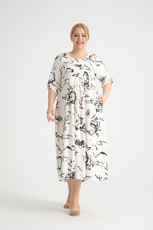 23055-1 BEYAZ ELBISE - 3