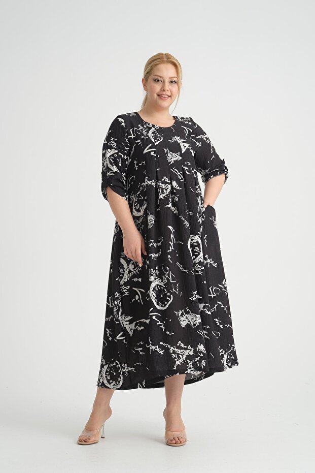 23055-1 SIYAH ELBISE - 2