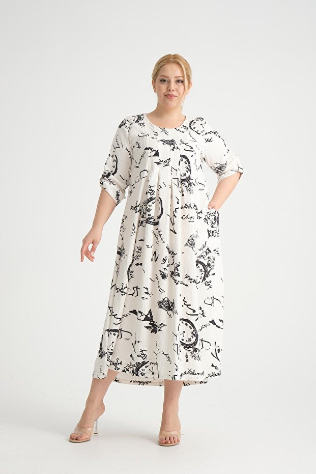 23055-1 BEYAZ ELBISE - 2