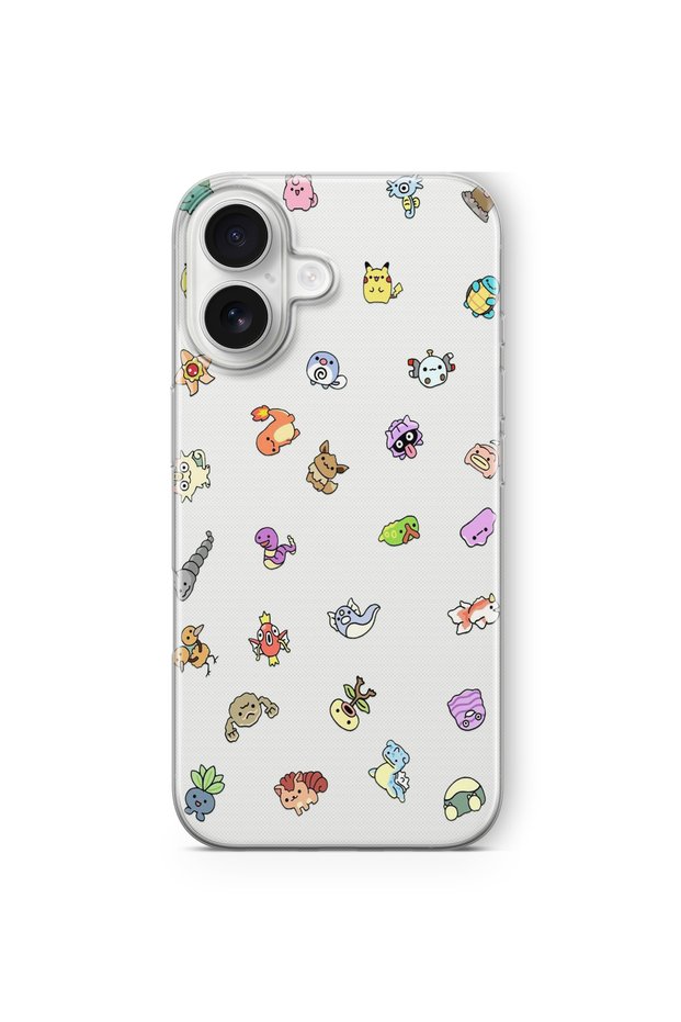 iPhone 16 Compatible Pokemon Design Printed Transparent Case