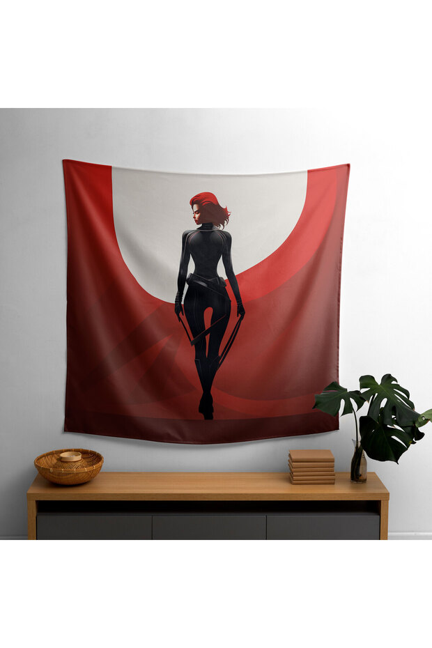 Minimalist Black Widow Wall Covering - 100% Cotton Backing, Ranforce Fabric, Vibrant Colors - Modern