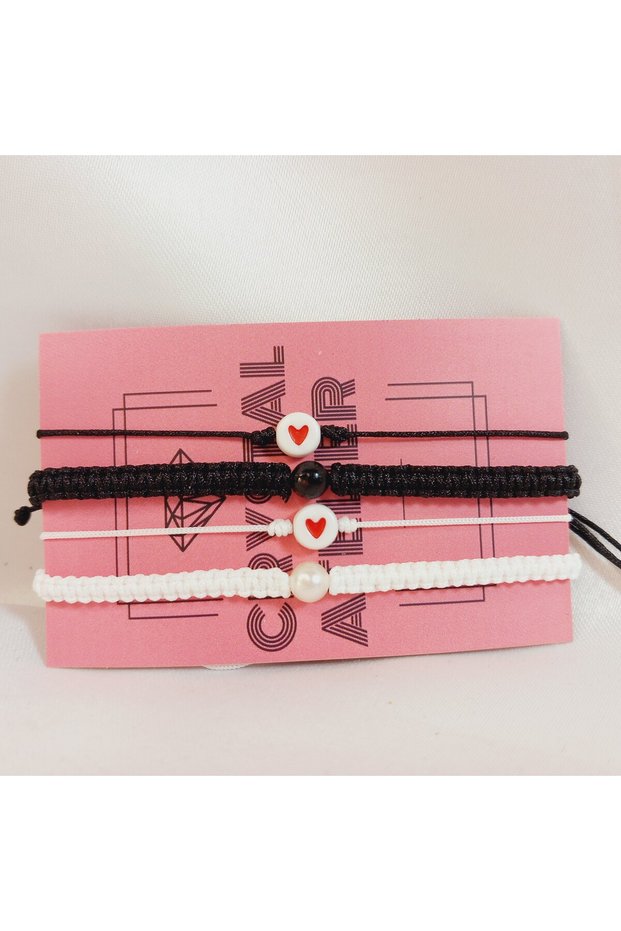 Heart Figured Bracelet Set of 4 Love, Longing, Infinity, Bff, Couple, Friendship, Lover Bracelet Set