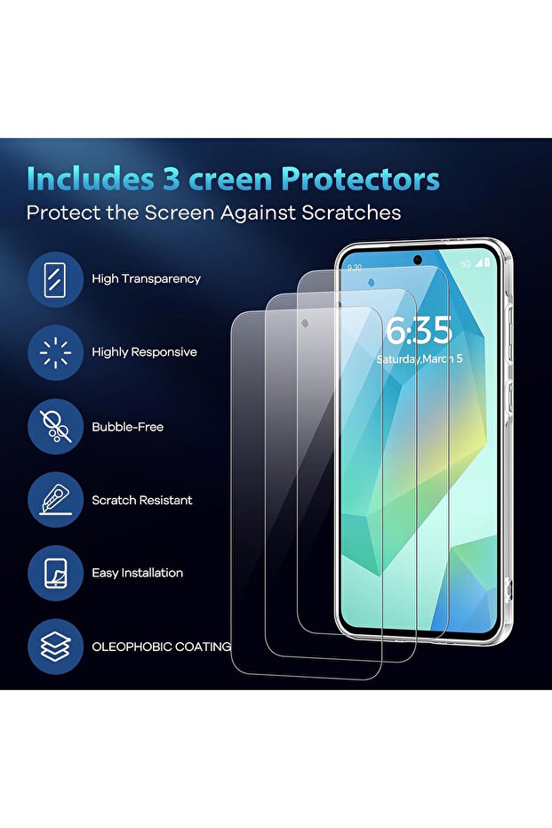 Samsung Galaxy A36 Case with Camera Protection Soft Color Matte Silicone + 9H Screen Protector Glass 2in1 Set - 3