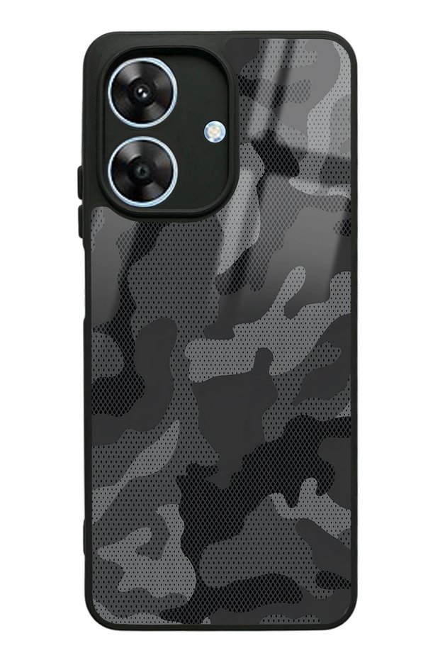 Oppo Realme Note 60 Black Camouflage Design Glossy Phone Case