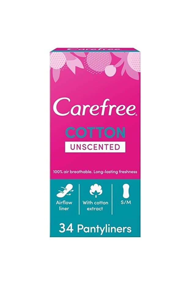 Daily Panty Liners, Cotton, Unscented, Pack Of 34