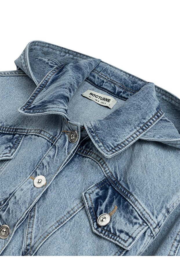Kapüşonlu Denim Ceket - 8