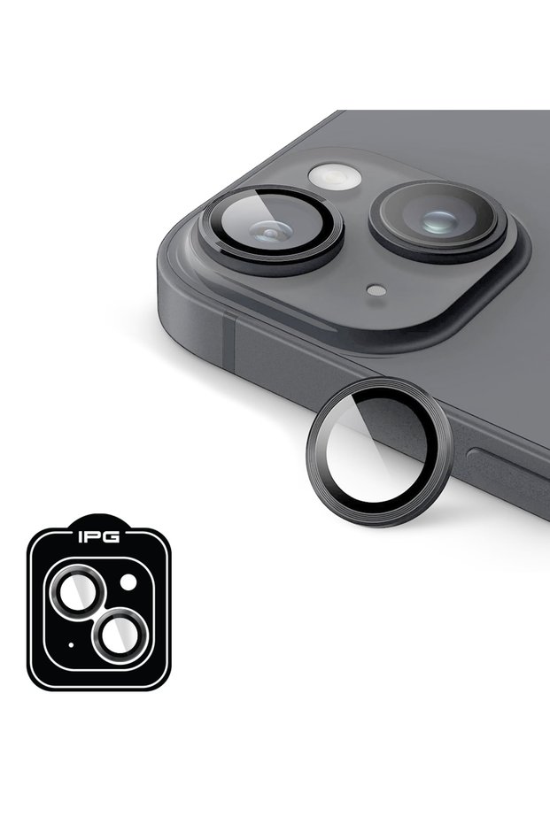 Ipg Prolens Camera Lens Protector for iPhone 14 / 14 Plus with Aluminum Cd Frame, Shatterproof Glass