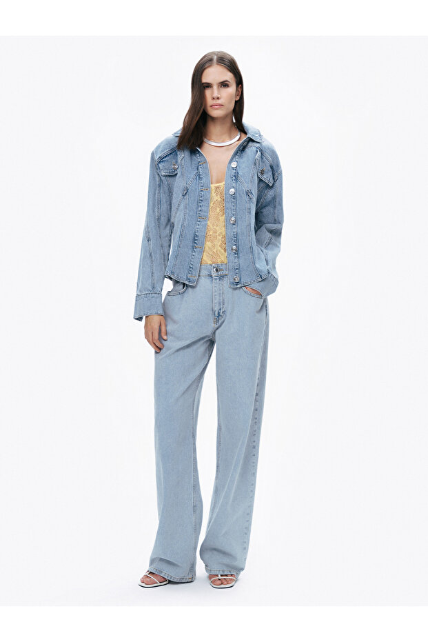 Kapüşonlu Denim Ceket - 2