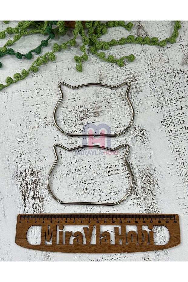 Metal Cat Model Bag Handle Silver