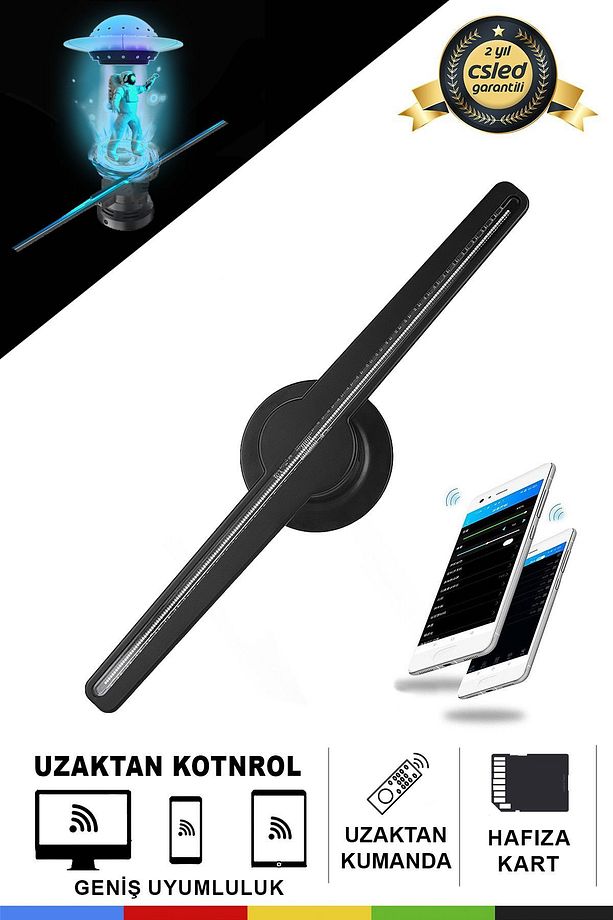 Smart 3D Hologram 42 cm Fan – 12V, 170° Görüş Açılı, WiFi ve APP Kontrollü - 1