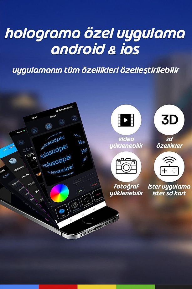 Smart 3D Hologram 42 cm Fan – 12V, 170° Görüş Açılı, WiFi ve APP Kontrollü - 3