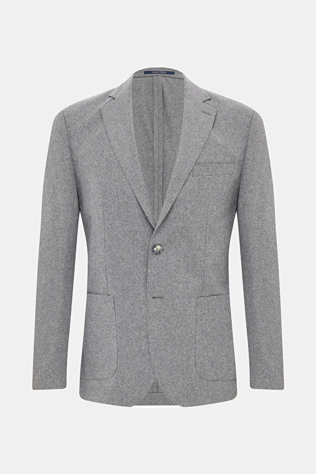 ANTRASİT DÜĞMELİ YÜN CEKET - 1