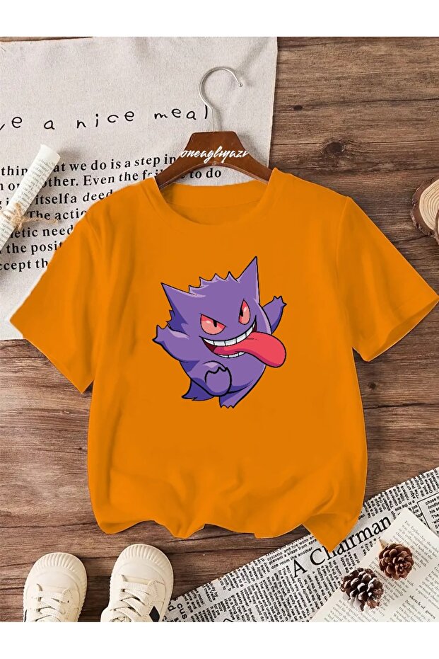 تي شيرت Gengar مطبوع للأطفال مقاس كبير