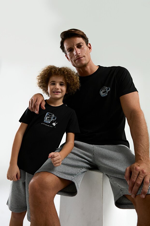Cup Illustrated Father Son Team, Father and Child Pajamas Priced Individually