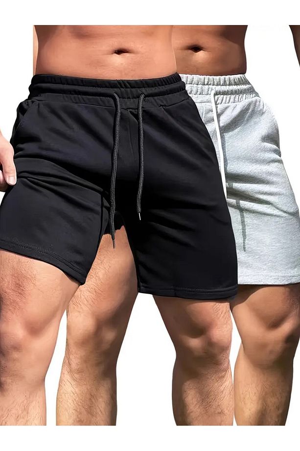 2'li Paket Erkek Likralı Basic Şort - 1