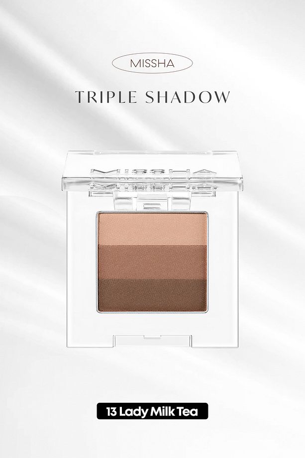Yumuşak Dokulu, Dökülme Yapmayan 3 Renkli Göz Farı Triple Shadow (NO.13 LADY MİLK TEA) - 1