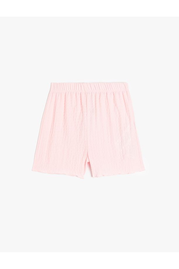 Beli Lastikli Dokulu Basic Şort - 1