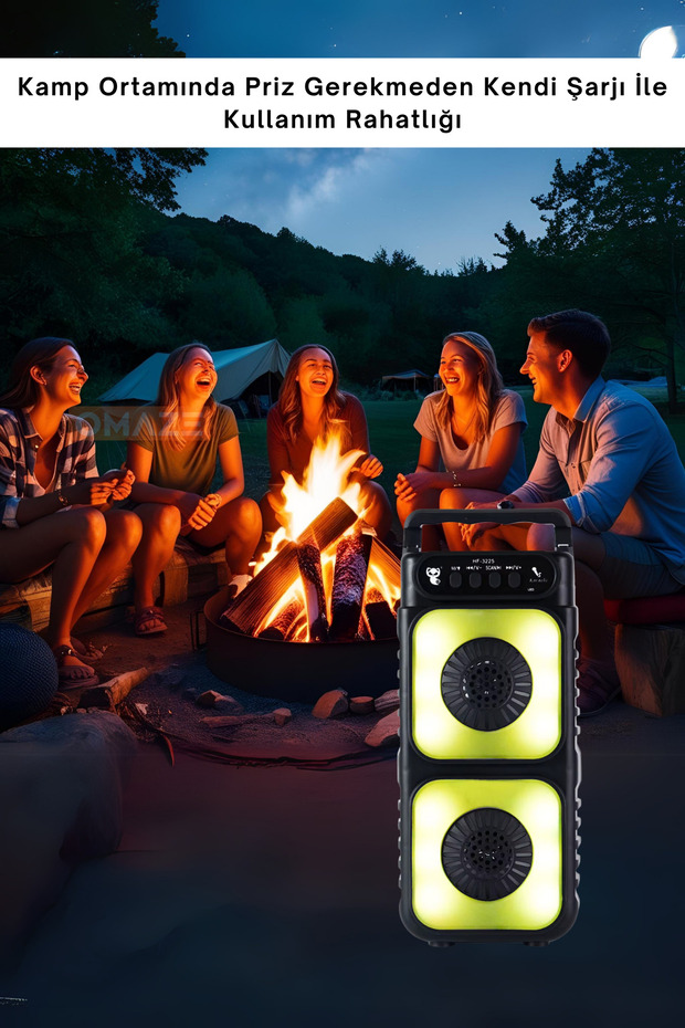 Superbass Mikrofonlu Bluetooth Hoparlör Rgb Led Işıklı Karaokeli Kablosuz Ses Bombası Siyah - 4