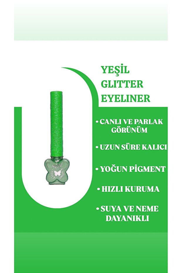 Glitter Eyeliner YEŞİL– Işıltılı ve Uzun Süre Kalıcı Göz Makyajı - 1