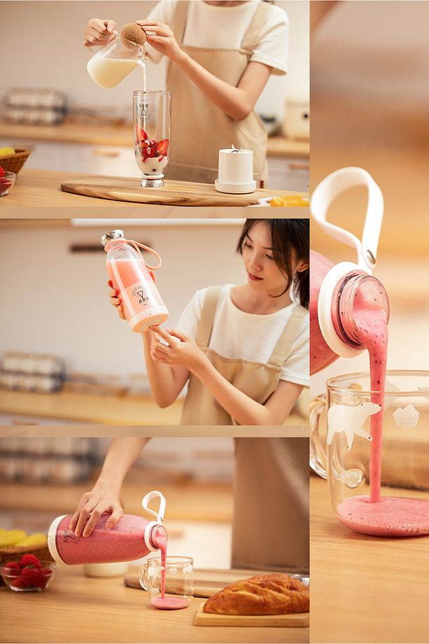 Smoothie Blender Taşınabilir Şarjlı Kişisel Mini Meyve Karıştırıcı 300 ml - 7