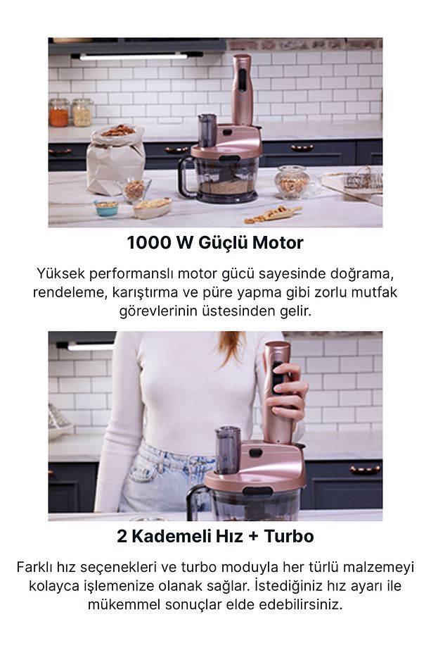 Mr.chef Quadro 1000 W Güçlü Blender Seti - Geniş Hazne - Güçlü Performanslı Mutfak Robotu - 5