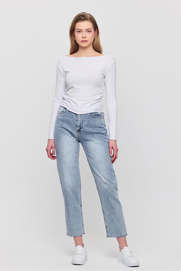 3027 بلوزة جانبية مجمعة إكرو - 3