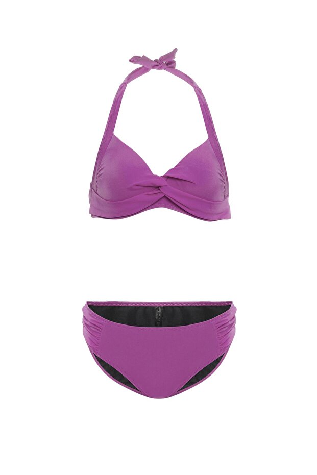 Aquaviva Women's Lilac Violet Halter Neck Bikini Set